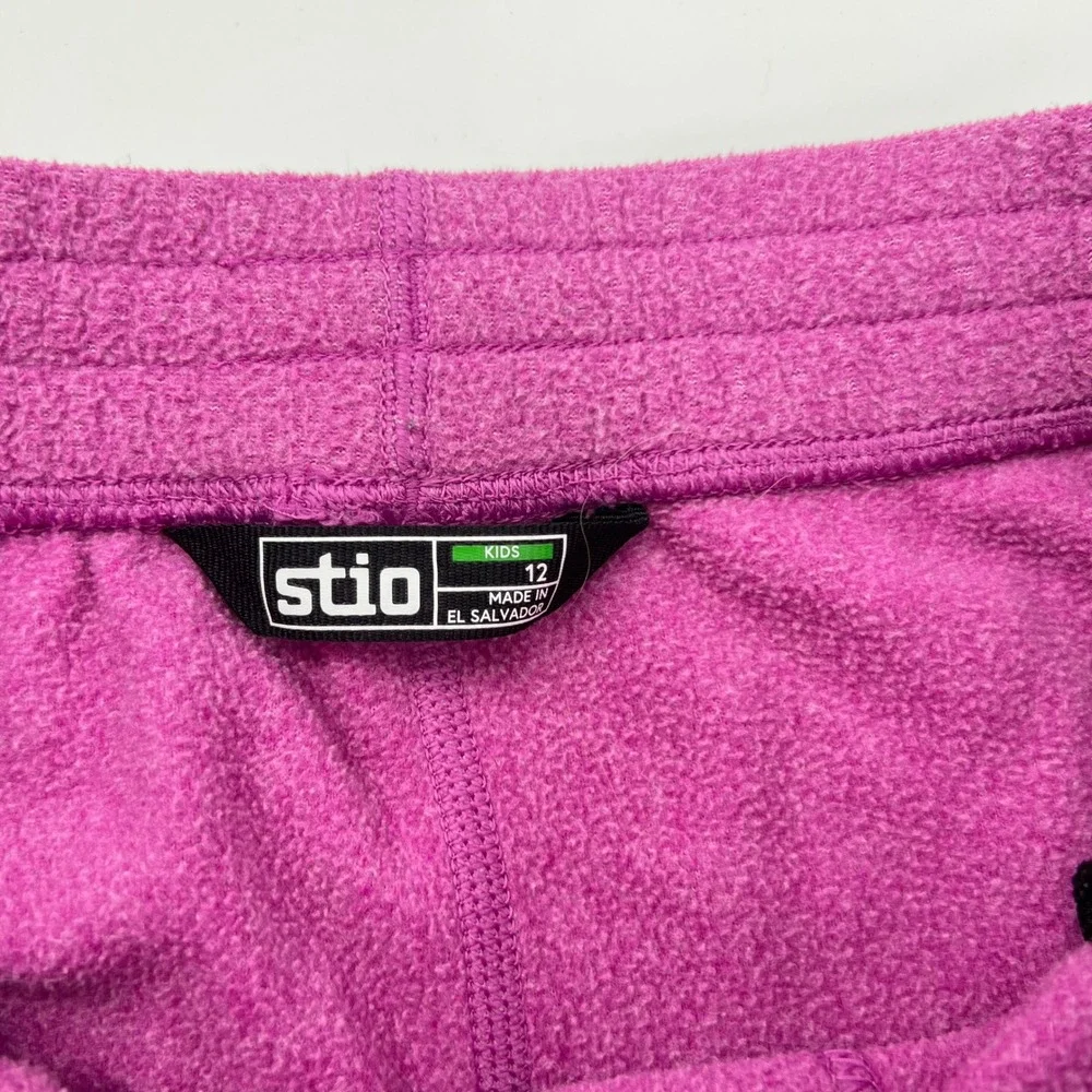 Stio Kids Magenta Pink Fleece Joggers Sweatpants Size 12 Recycled‎ Polyester